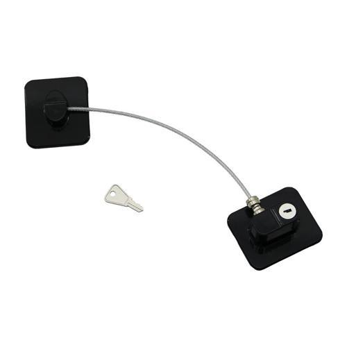 Siyah Plaka   Halatlı  Emniyet Kilit  5x6cm Yapışkanlı Montaj=2pcs Plaka   Halat=18.8cm