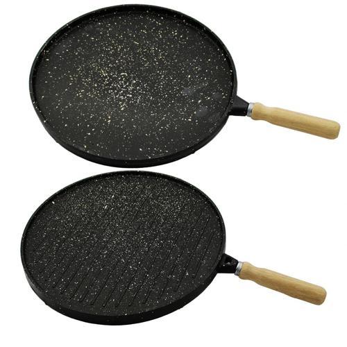 Çift Taraflı Döküm Granit Bazlama - Gözleme Tavası 36cm