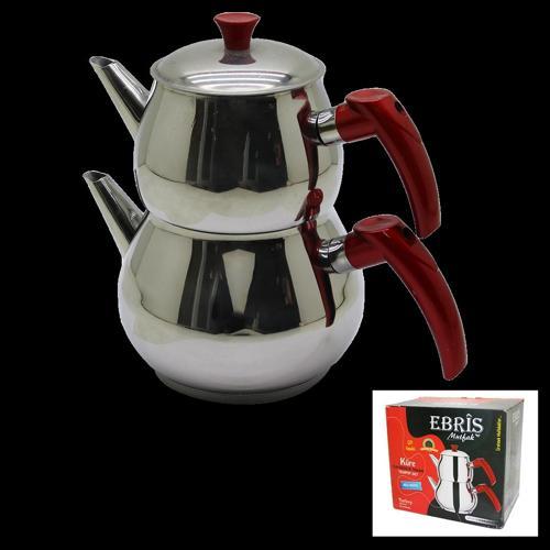Aile Büyük Boy Küre Çelik Çaydanlık Seti Üst: 1.2lt - Alt: 2lt
