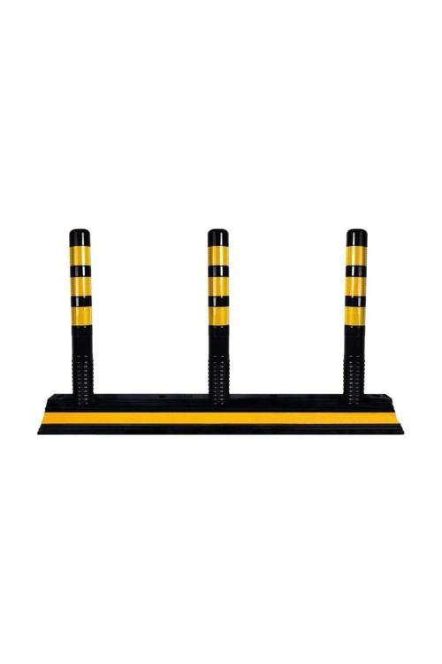 Siyah Tabanlı 3 Delinatörlü Şerit Düzenleme 134X24X10 Cm