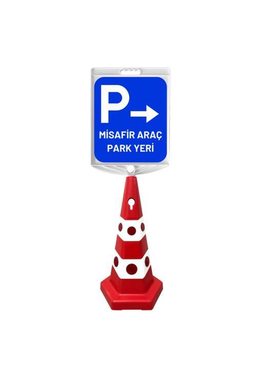 Misafir Araç Park Yeri Sağ Oklu Çift Taraf Baskı Kırmızı Ultra Kedi Gözlü Ağırlıklı Koni Seti Trafik