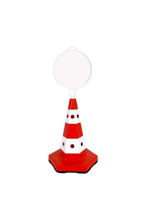 Klasik Kedi Gözlü Ağırlıklı Yuvarlak Boş Levhalı Trafik Koni Seti Trafik Dubası