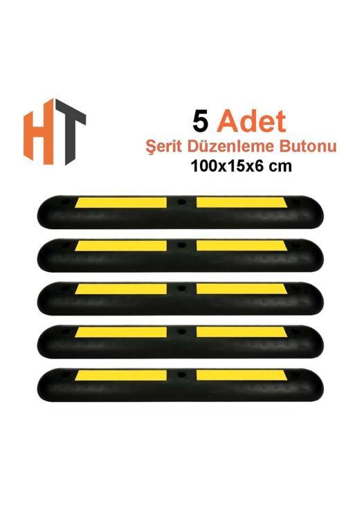 5'Li Şerit Sınırlama Butonu 100X15X6 Cm Esnek Pvc- Set