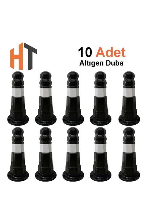 Eko Altıgen Delinatör Seti, Yol Dubası 60 Cm Siyah 10 Adet