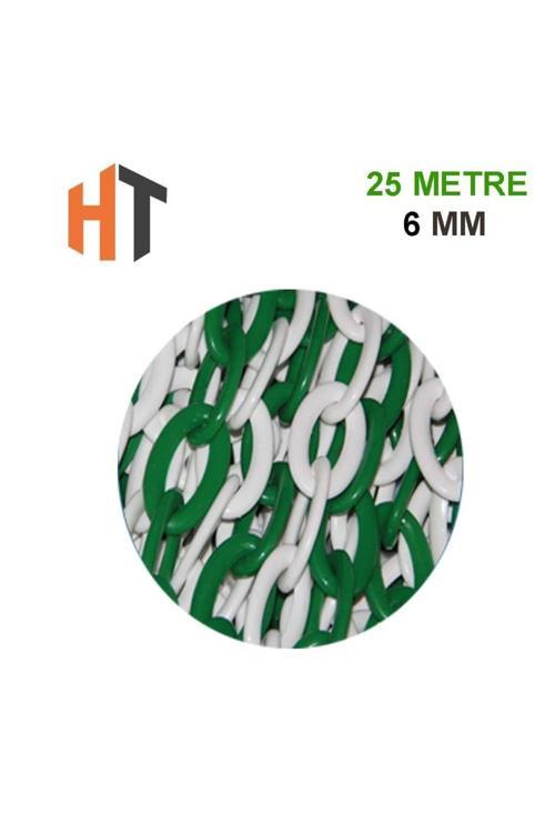 Plastik Zincir Yeşil-Beyaz 6 Mm X 25 Metre