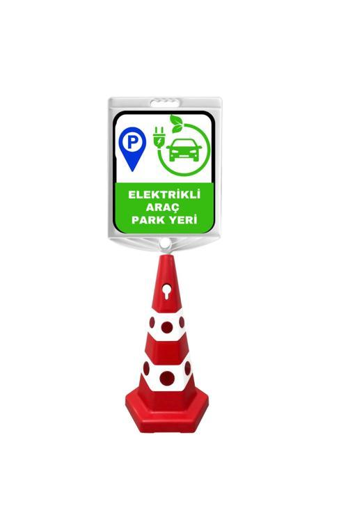 Elektrikli Araç Park Yeri Çift Taraf Baskı Kırmızı Ultra Kedi Gözlü Ağırlıklı Koni Seti Trafik Dubas