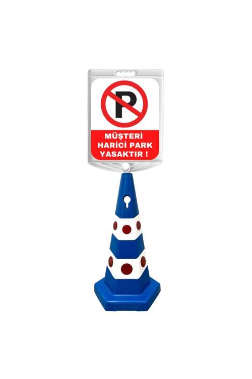 Müşteri Harici Park Yasaktır Çift Taraf Baskı Mavi Ultra Kedi Gözlü Ağırlıklı Koni Seti Trafik Dubas