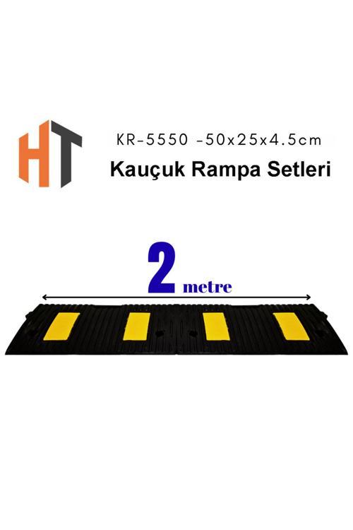 2 Metre Kauçuk Rampa, Otopark Rampası, Kaldırım Rampası 25 X 50 X 4 Cm