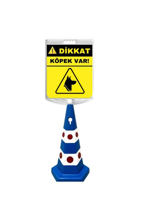 Dikkat Köpek Var Çift Taraf Baskı Mavi Ultra Kedi Gözlü Ağırlıklı Koni Seti Trafik Dubası