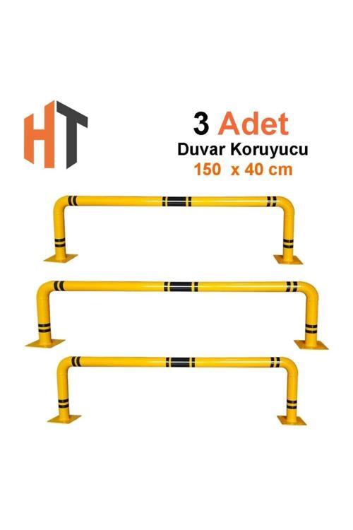 3'Lü Otopark Yüksek Araç Stoperi, Bariyer Seti 150X40 Cm