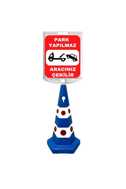 Park Yapılmaz Aracınız Çekilir Çift Taraf Baskı Mavi Ultra Kedi Gözlü Ağırlıklı Koni Seti Trafik Dub