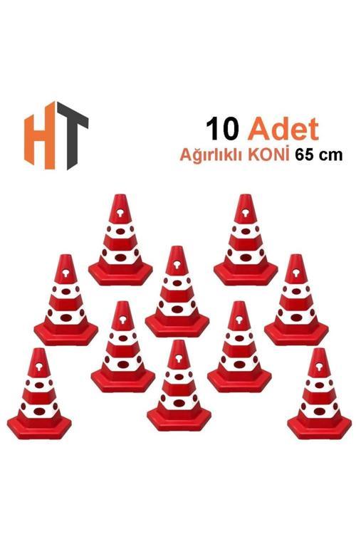 Kedi Gözlü Altıgen Trafik Konisi 65 Cm Trafik Dubası-10 Adet