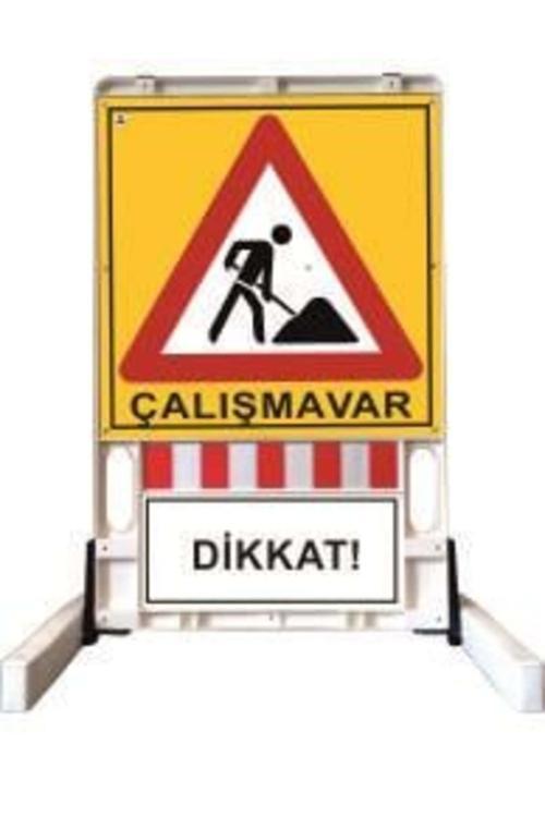 Katlanır Uyarı Levhalı Bariyer 150X90Cm