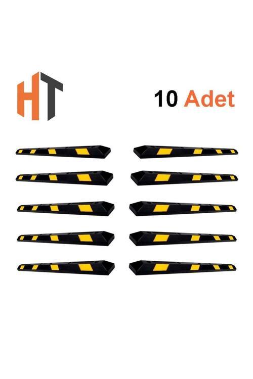 10'Lu Kauçuk Araç Stoperi, Oto Park Stoperi 183X15X10 Cm- Set