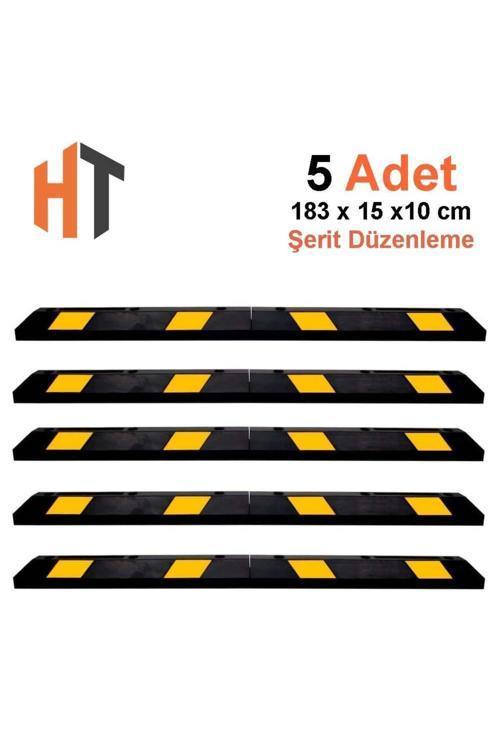 5'Li Kauçuk Araç Stoperi, Oto Park Stoperi 183X15X10 Cm- Set