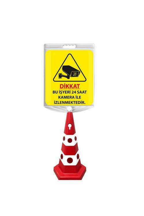 24 Saat Kamera Çift Taraf Baskı Kırmızı Ultra Kedi Gözlü Ağırlıklı Koni Seti Trafik Dubası