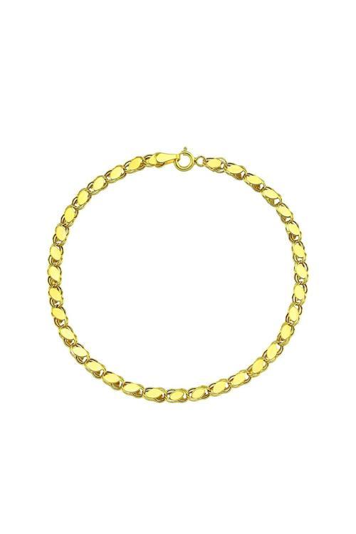 14 Ayar Altın Pullu Parlak Bileklik 4 Mm