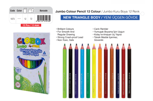 12'li Jumbo Üçgen Kuru Boya