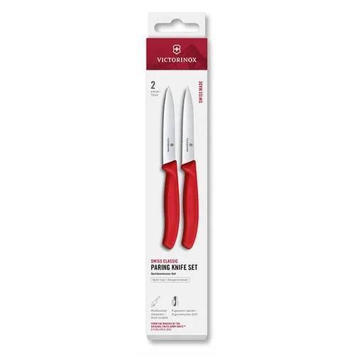 6.7791.2C1 Swiss Classic 2li 10cm Soyma Bıçağı Set, Kırmızı