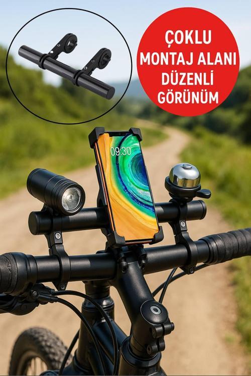 Bisiklet Gidon Uzatma Barı – Çoklu Montaj Alanı, Dayanıklı ve Şık Aksesuar Tutucu 30 cm
