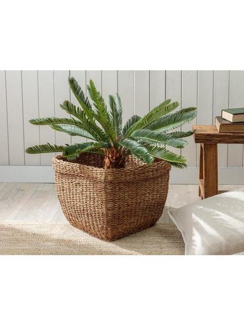 Benedite Küçük Hasır Sepet - Toprak 32x32 cm