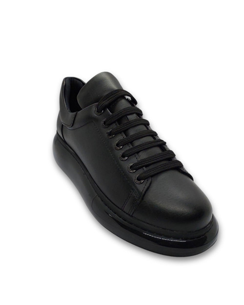 Erkek Sneaker Ortapedik Rugan Taban Deri Erkek Ayakkabı Sıyah Tarz295sol