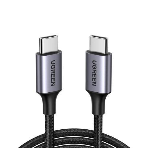 USB-C 60W 3A QC PD Örgülü Hızlı Şarj Kablosu, 0,5 Metre, Siyah, 50149