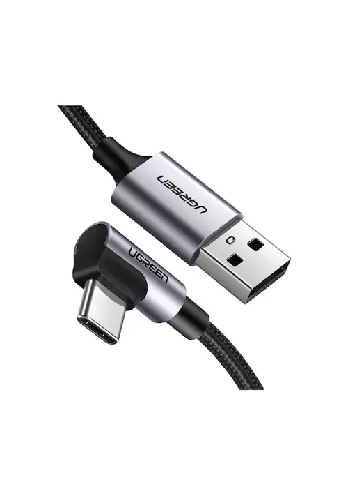 USB-C to USB-A 3A QC 90 Derece Hızlı Şarj Kablosu, 2 Metre, Uzay Girişi, 50942