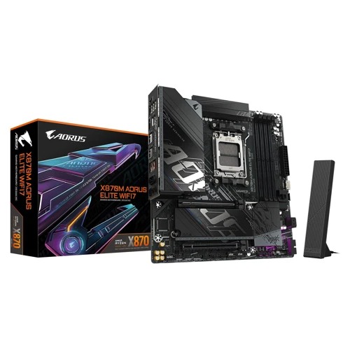 X870M AORUS ELITE WIFI-7 AM5 DDR5 8200MHz (OC) mATX Gaming (Oyuncu) Anakart