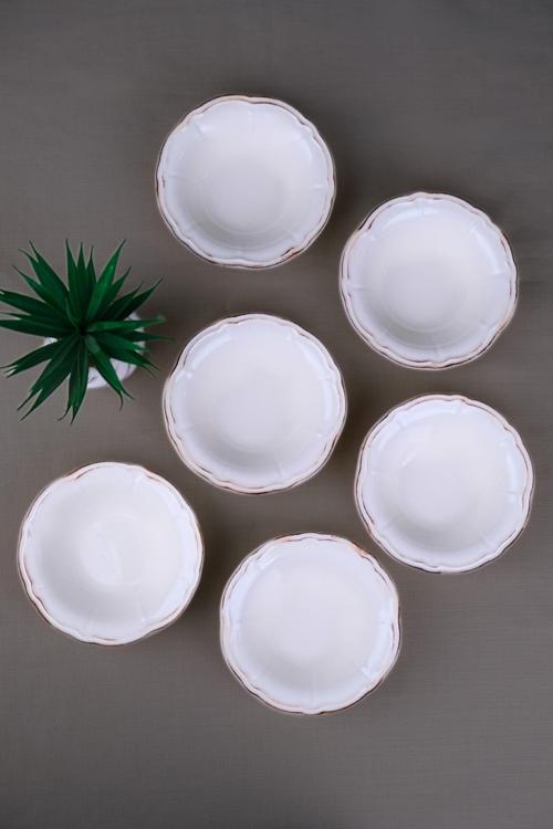 Porselen Antik Stoneware Çorba Kasesi 15,50cm 6 Kişilik 6 Parça