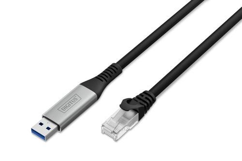 USB-A - RJ45 CAT 6A S/FTP kablosu, 1 Gbit/s, 15 Metre USB 3.2 Gen1, LSZH kılıf