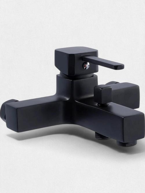 Atlas Siyah Banyo Bataryası çift su girişli 5 yıl garantili musluk