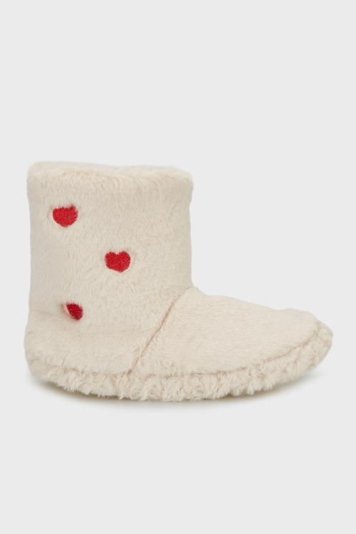 Kalpli Yumuşak Dokulu Peluş Bayan Panduf 6722005 EKRU