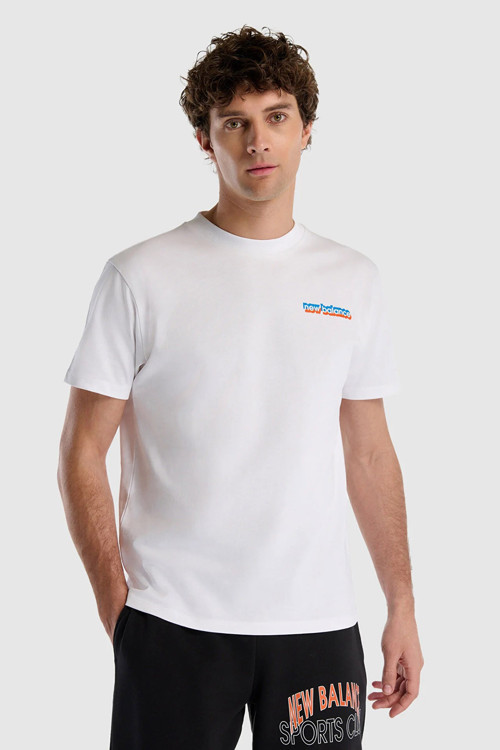 NB Lifestyle Pamuklu Comfort Fit Sırt Baskılı Erkek T Shirt MNT1533WT BEYAZ