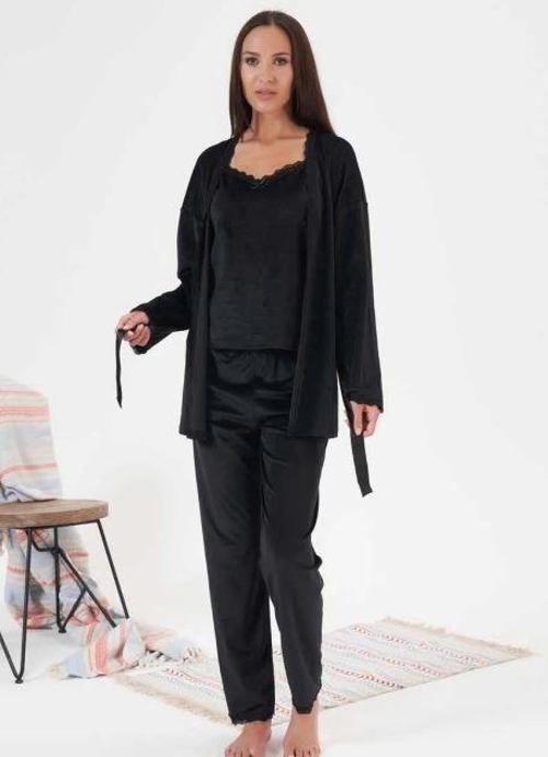 MDB Estiva 24397 Bayan Kadife 3'lü Pijama Takım