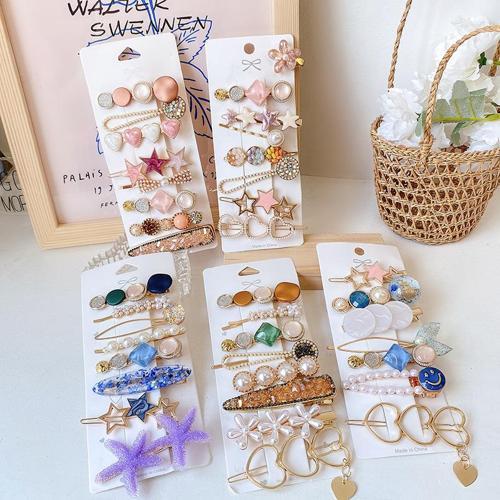 Mucize Home Yeni Trend Moda 8'Li Büyük Klips Çıtçıt Pens Toka Seti Saç Koparmayan  (Trend Karışık Modeller)