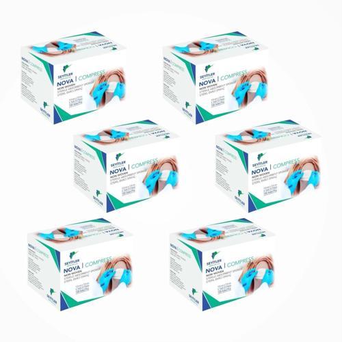 Nova Nonwoven Kompres Steril 7,5cm x 7,5cm Spanç 100'lü Kutu - 6 Kutu