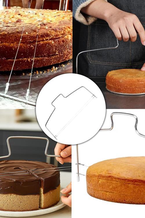 Ivo-PST156 2 Telli Paslanmaz Ayarlanabilir Pasta Kesici – Kek Katmanı Dilimleme Teli