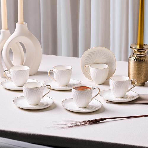 Serena Gold 12 Parça 6 Kişilik Kahve Fincan Takımı 90 ml