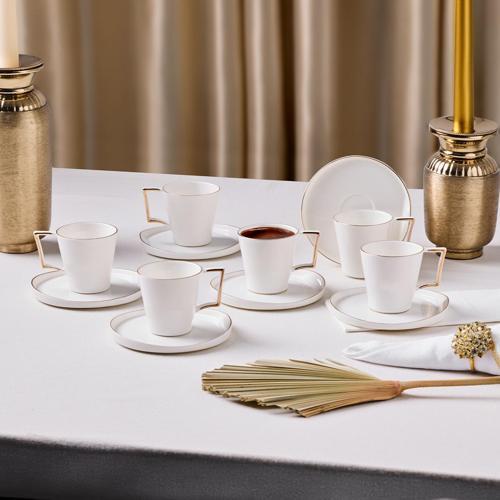 Claire Gold 12 Parça 6 Kişilik Kahve Fincan Takımı 90 ml