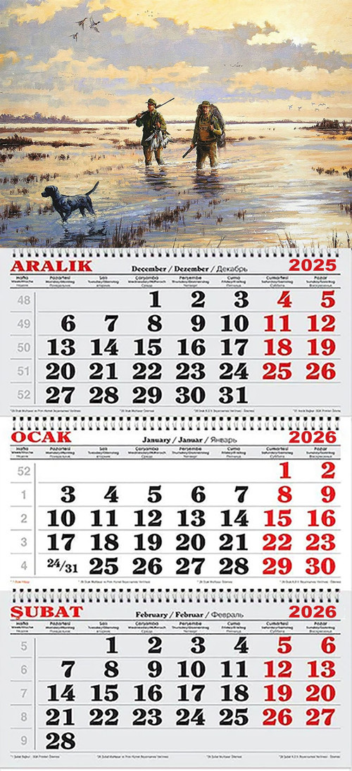 2026 Yılı Gemici Takvimi-Kuş Avcıları