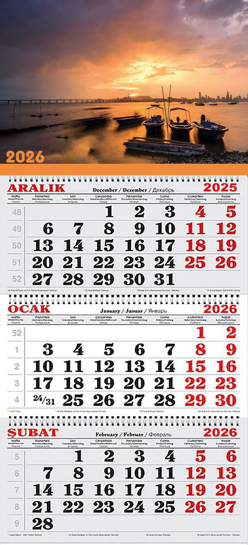 2026 Yılı Gemici Takvimi-Tekneler
