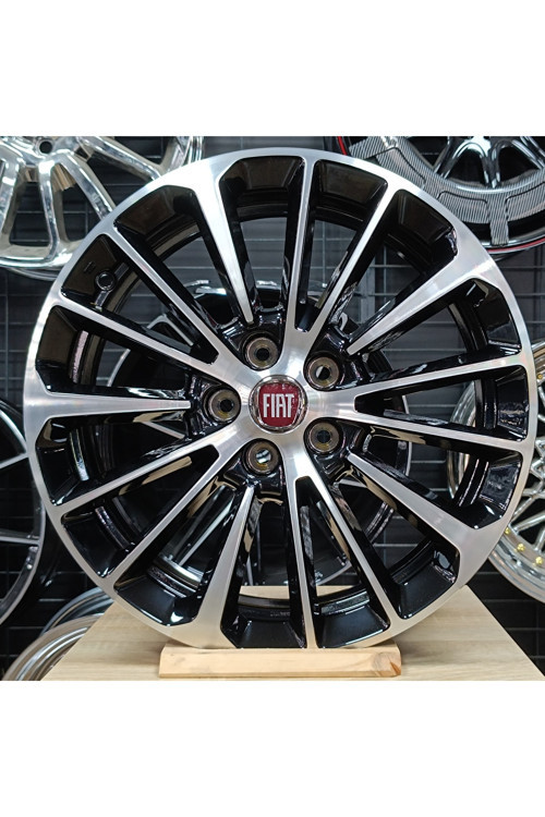 Sıfır 16 İnç Egea, Doblo Black Diamond Cut Jant Takımı - 6.5X16 5X98 Et36 58.1 - Oem: 55107543