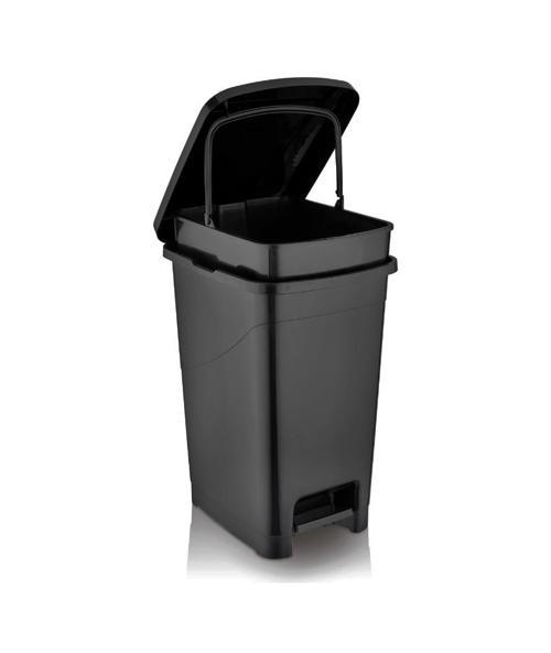 SRL-3030 Slim Pedallı Plastik Çöp Kovası İç Kovalı 40 lt Siyah