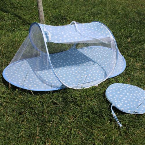 Katlanabilir Mavi Bebek Cibinlik Çantalı Tül Sineklik Haşere Koruyucu Bebek Gölgelik 120-60 cm