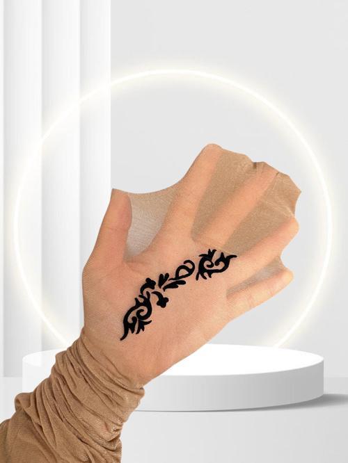 Lucca Ten Rengi Bacağı Yandan Etnik İşlemeli 20 Den Burnu Şeffaf Pamuk Ağlı Külotlu Çorap