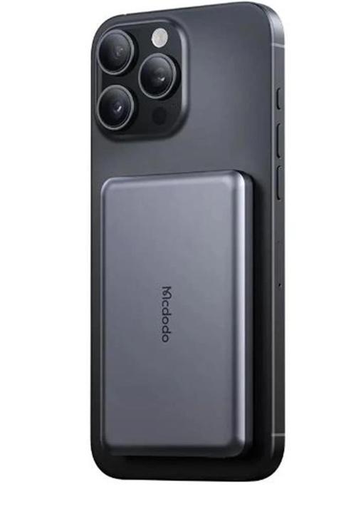 MC-4641 20W 5000mAh Metal Ultra İnce Manyetik Kablosuz Power Bank Siyah