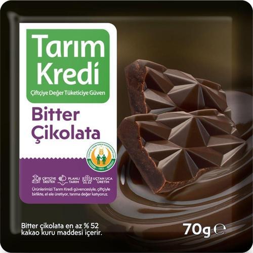 Kare Çikolata Bitter 70 G