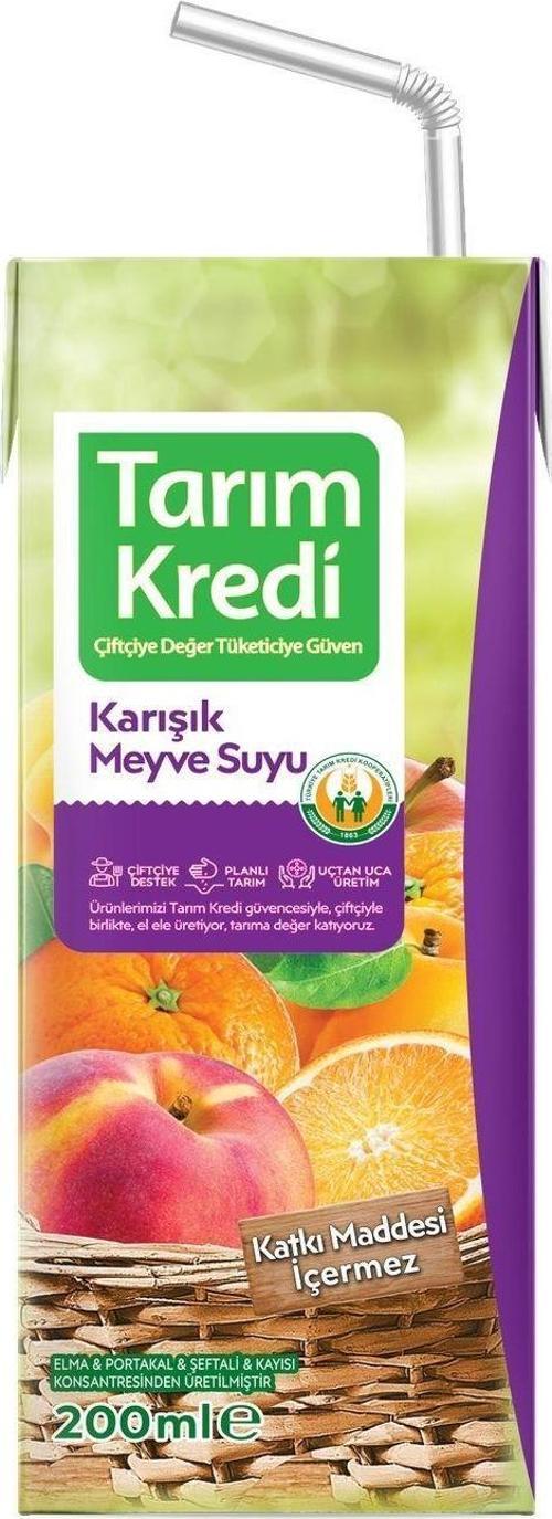 %100 Sarı Karışık Meyve Suyu 200 Ml