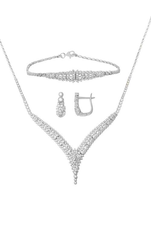 Sarmaşık Suyolu Beyaz Altın Takı Seti